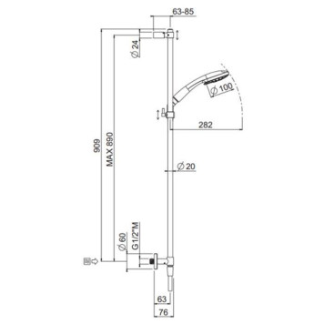 Carimali Duplex Штанга с ручным душем, цвет хром. 85712-CR-1