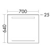 Burgbad Зеркало с подсветкой 70х64х2.5см , сенсорный выкл.с регулировкой силы света, IP24, корпус алюминий