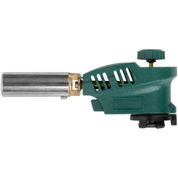 Горелка газовая на цанговый баллон, пласт.корпус, с пьезоподжигом, сопло 22 мм