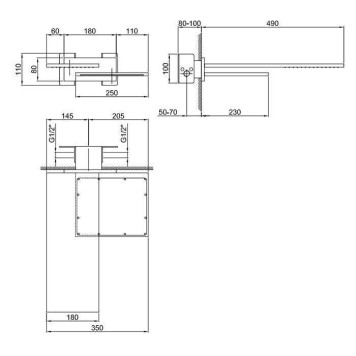 Fantini Внутренняя часть для двойного верхнего душа, 1/2-1