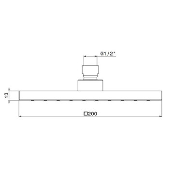 Kerama Marazzi Futura Верхняя душ, 20х20см., laquo;тропический дождь, без кронштейна, цвет: хром-1