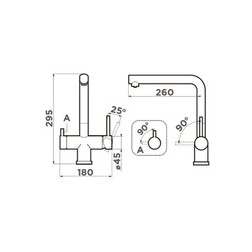 Omoikiri Takamatsu-BN Смеситель для кухни с возм. подключить фильтр, цвет: нержавеющая сталь 4994085-4
