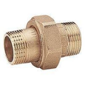 Фитинг прямой 3/4x3/4, разборный, из 3 частей, с наружной-наружной резьбой, не хромированный