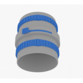 Муфта соединительная, Flexag, FLSD75-G, с ирисовым дросселем, цвет серый, для воздуховода DN75