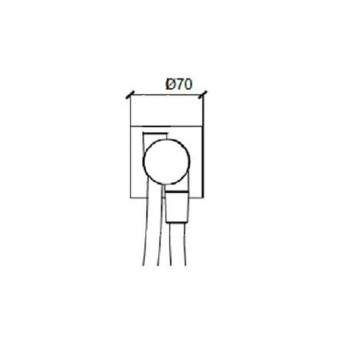 Almar Modular Вывод из стены в комплекте со шлангом (закладная заказывается отдельно), нержавеющая сталь. E192001.316-1
