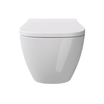 Alice Wunder Унитаз 53х31см., подвесной, безободковый, смыв aliflush+, с сиденьем и крышкой с микролифтом, с креплением Fischer WB-KliX, цвет: белый глянцевый. 45000101SET-2