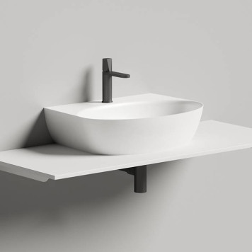 Salini Alda Wall 02 Раковина 58х45х15cм, с 1 отв., сифон, слив-пер, мат-л: S-Sense, цвет: белый глянцевый. 140312G-3