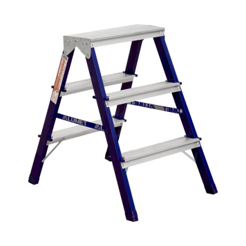 Стремянка Алюмет 3 ступени стальная двухсторонняя