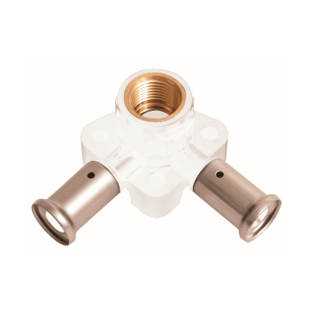 Водорозетка угловая ВР, ПВДФ пресс (белая), 20x1/2 x20 (40 мм), HENCO 3PKW-200420