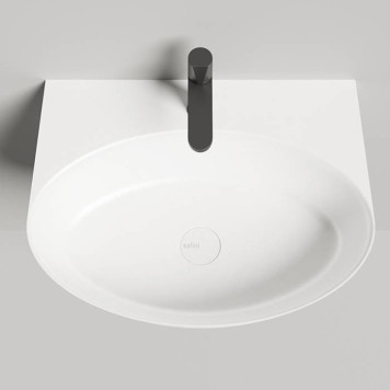 Salini Alda Wall 02 Раковина 58х45х15cм, с 1 отв., сифон, слив-пер, мат-л: S-Sense, цвет: белый глянцевый. 140312G-4