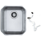 Alv 1009013 Variant 40 Мойка U, 1 чаша, 0,8 мм, SAT, 3½ 340х400х180 мм+сифон 1130550, 1009013