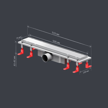 W02SC-U11-050-04SB Трап для душа линейный, универсальный затвор Tile, 50 см-8