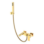 Boheme Qubic Смеситель для ванны с душем на стену, 2 отв., цвет: gold 473-G