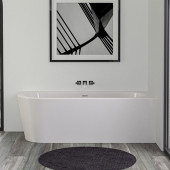 Knief Wall Corner Left Ванна акриловая в правый угол 180x80x60см, щелевой перелив SLOT (черный матовый), цвет: белый. 0100-277-L(06SBM)