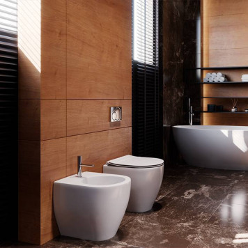 Kerasan Flo Биде напольное 48см., приставное, 1 отв., цвет: белый. 312701-2