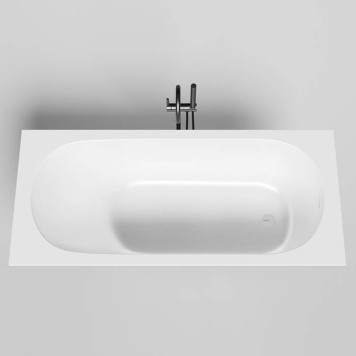 Salini Ornella Kit Встраиваемая ванна 170х75х60cм, овальная чаша, донный клапан, сифон, щелевой слив-перелив, S-Sense, цвет: белый матовый. 102411M-2