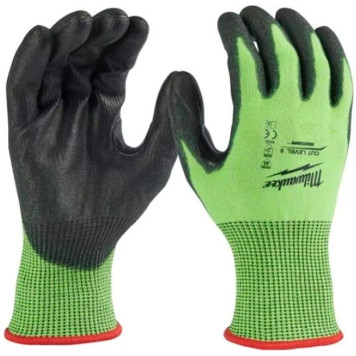 Перчатки защитные Milwaukee Hi-Vis Cut level 5/E, M/8 (932)