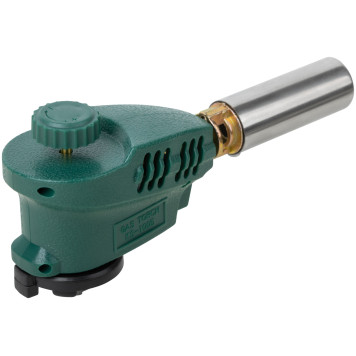 Горелка газовая на цанговый баллон, пласт.корпус, с пьезоподжигом, сопло 22 мм-4