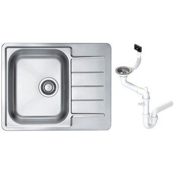 Alv 1122317 Line 110 Мойка I обор, 1 чаша, 0,6 мм, NAT, 3½ 615х500х160 мм+сифон 1130551, шк 450 1122317