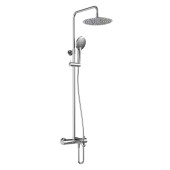 AQM8008CR Душ. сист. для ванны, с терм., Ø250, лейка 3 реж, высота 1100-1500мм, хром AQM8008CR