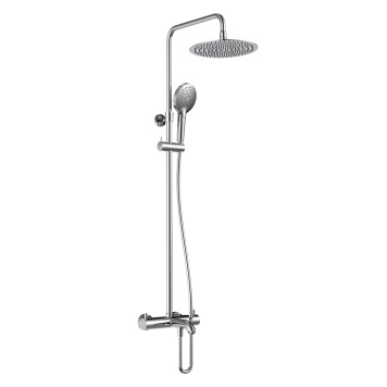 AQM8008CR Душ. сист. для ванны, с терм., Ø250, лейка 3 реж, высота 1100-1500мм, хром AQM8008CR