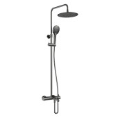 AQM8008GM Душ. сист. с терм. и изливом, Ø250, лейка 3 реж, высота 1100-1500мм, металл AQM8008GM