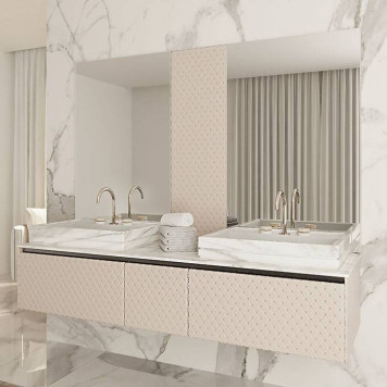 VITAGE milldue edition FOUR SEASONS Тумба подвесная 180х56х35см, с мраморной столешницей, с 2 раковинами, отделка: agata leather-1