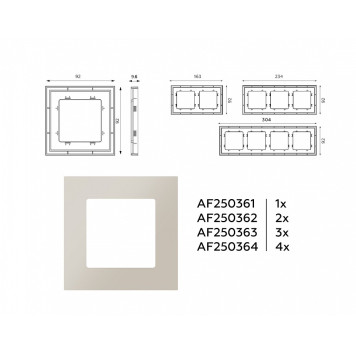 Рамка на 1 пост Ambrella Volt Qubi AF250361-4