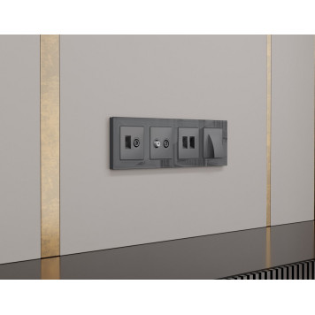 Накладка для розетки RJ-11 или RJ-45 Ambrella Volt ALFA AP6621-1