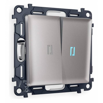 Выключатель двухклавишный с подсветкой без рамки Ambrella Volt Quant MA504020