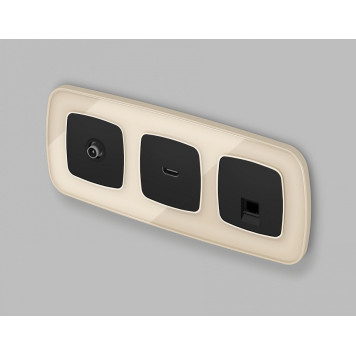 Розетка Ethernet RJ-45 и со шторками, без рамки Ambrella Volt OMEGA MO812005-1