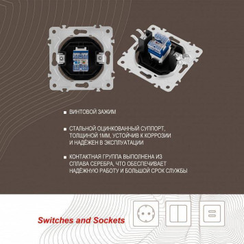 Розетка Ethernet RJ-45 без рамки Arte Milano am-202 202.45-1.black-6