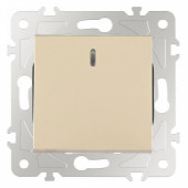 Выключатель проходной одноклавишный с подсветкой без рамки Arte Milano 203 203.33-1.shampan
