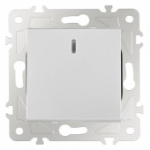 Выключатель проходной одноклавишный с подсветкой без рамки Arte Milano 203 203.33-1.silver