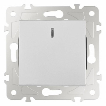 Выключатель проходной одноклавишный с подсветкой без рамки Arte Milano 203 203.33-1.silver
