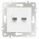 Розетка двойная RJ-11 и Ethernet RJ-45, без рамки Arte Milano am-203 203.44-1.white
