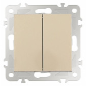 Выключатель двухклавишный без рамки Arte Milano 206 206.30-2.shampan