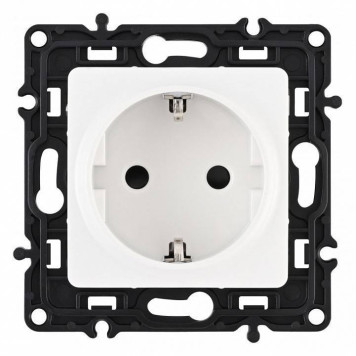 Розетка с заземлением и со шторкой, без рамки Arte Milano am-217 217.40-1.white