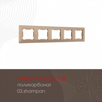 Рамка на 5 постов Arte Milano am-503.03 503.03-5.shampan-1