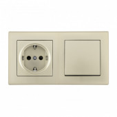 Блок с розеткой и выключателем Arte Milano SET06-2 SET06-2-30-1-40-1 shampan