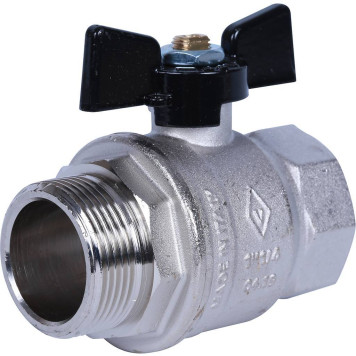 Шаровой кран BUGATTI New Jersey с ручкой-бабочкой, внутренняя наружная резьба 1 1/4.