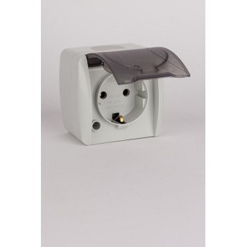 Розетка с заземлением с крышкой Elbi Eleсtriс Eva 554-011500-218-5