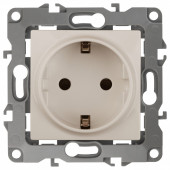 Розетка с заземлением и со шторкой, без рамки Эра Эра 12 12-2102-02
