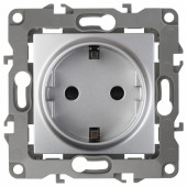 Розетка с заземлением и со шторкой, без рамки Эра Эра 12 12-2102-03