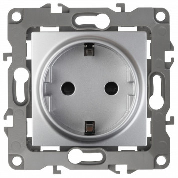 Розетка с заземлением и со шторкой, без рамки Эра Эра 12 12-2102-03