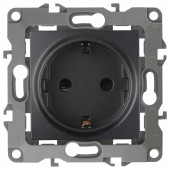 Розетка с заземлением и со шторкой, без рамки Эра Эра 12 12-2102-05