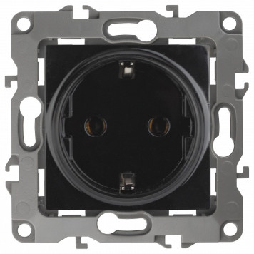 Розетка с заземлением и со шторкой, без рамки Эра Эра 12 12-2102-06