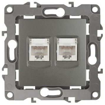 Розетка двойная Ethernet RJ-45 без рамки Эра Эра 12 12-3108-12