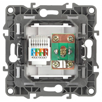 ТВ-розетка и розетка Ethernet RJ-45 без рамки Эра Эра 12 12-3110-05-1