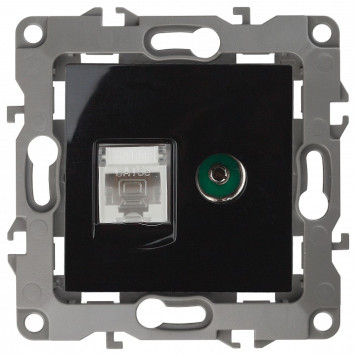ТВ-розетка и розетка Ethernet RJ-45 без рамки Эра Эра 12 12-3110-06